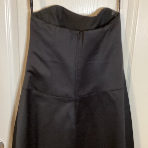 Alfred Angelo Women's Long Maxi Black Wedding Evening Strapless Dress Bridesmaid - Picture 6 of 11